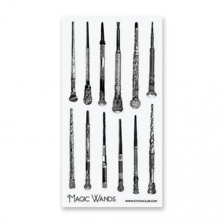 STOCK - STICKII - FEUILLE DE STICKERS " MAGIC WANDS "