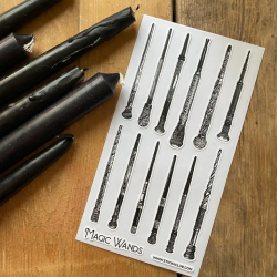 STOCK - STICKII - FEUILLE DE STICKERS " MAGIC WANDS "