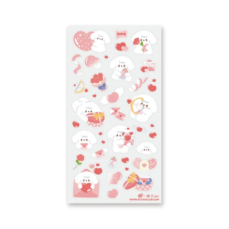 STOCK - STICKII - FEUILLE DE STICKERS " PUPPY LOVE "