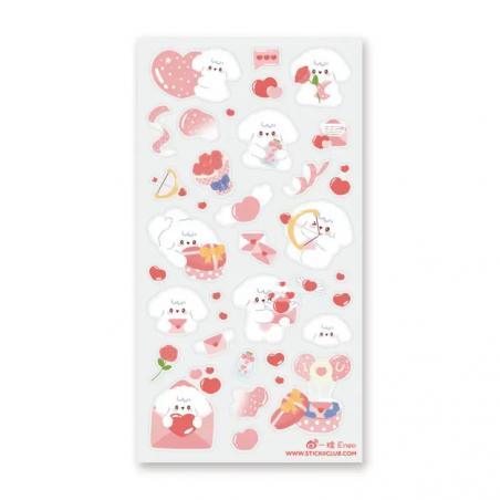 STOCK - STICKII - FEUILLE DE STICKERS " PUPPY LOVE "