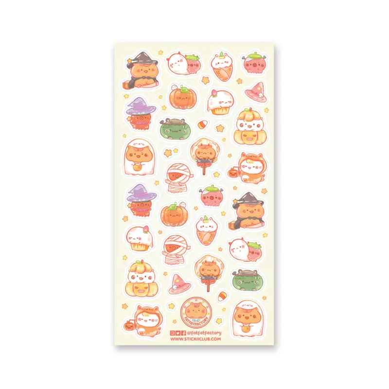 STOCK - STICKII - FEUILLE DE STICKERS " HALLOWEEN COSTUME "