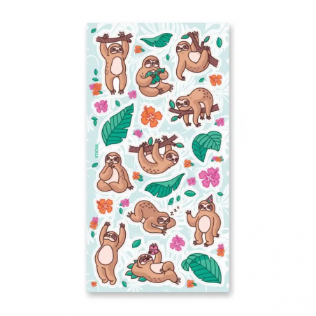 STOCK - STICKII - FEUILLE DE STICKERS " PARESSEUX "