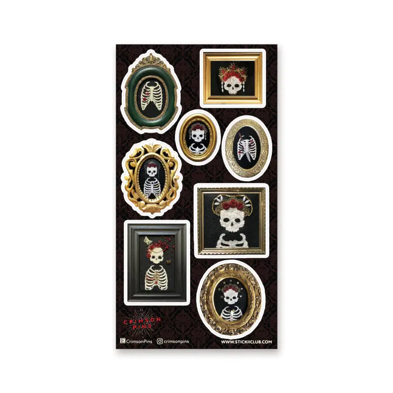 STOCK - STICKII - FEUILLE DE STICKERS " SKELETON GALLERY"