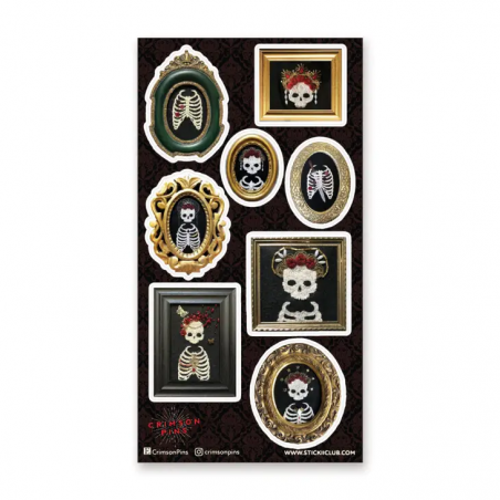 STOCK - STICKII - FEUILLE DE STICKERS " SKELETON GALLERY"