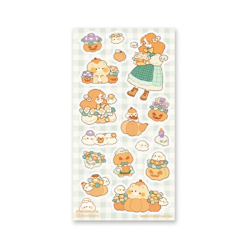 STOCK - STICKII - FEUILLE DE STICKERS " PUMPKIN"