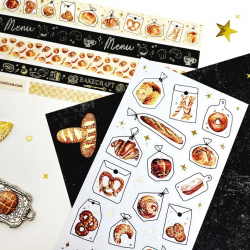 STOCK - STICKII - FEUILLE DE STICKERS " BAKERY GOODIES "