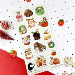 STOCK - STICKII - FEUILLE DE STICKERS " FANCY HOLIDAY DESSERT "