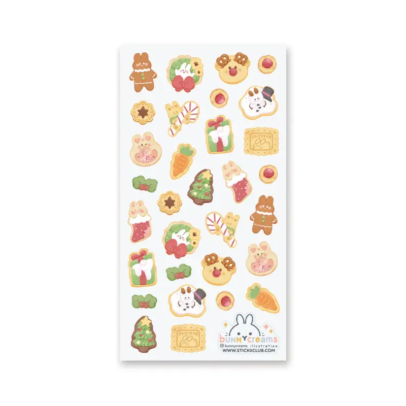 STOCK - STICKII - FEUILLE DE STICKERS " CHRISTMAS COOKIES "
