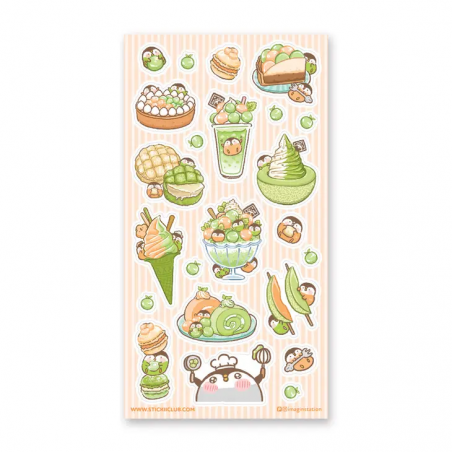 STOCK - STICKII - FEUILLE DE STICKERS " MELON DESSERT "