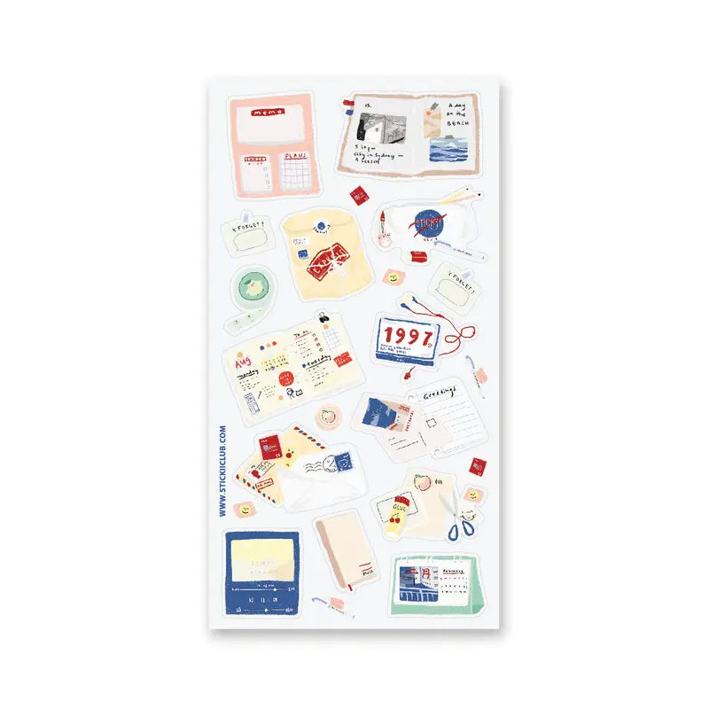 STOCK - STICKII - FEUILLE DE STICKERS " STATIONARY ESSENTIALS "