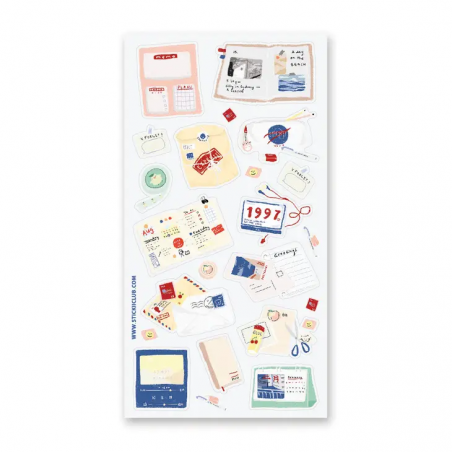 STOCK - STICKII - FEUILLE DE STICKERS " STATIONARY ESSENTIALS "