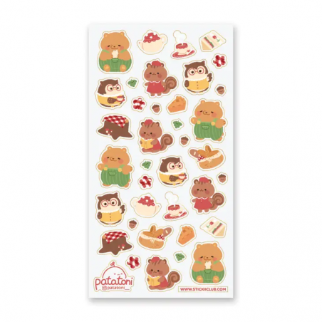 STOCK - STICKII - FEUILLE DE STICKERS " WOODLAND FRIENDS"