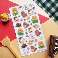 STOCK - STICKII - FEUILLE DE STICKERS " WOODLAND FRIENDS"