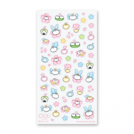 STOCK - STICKII - FEUILLE DE STICKERS " FAIRY FROGS "