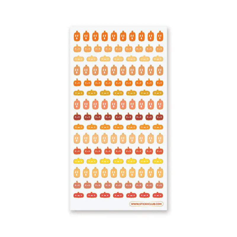 STOCK - STICKII - FEUILLE DE STICKERS "MINI PUMPKINS"