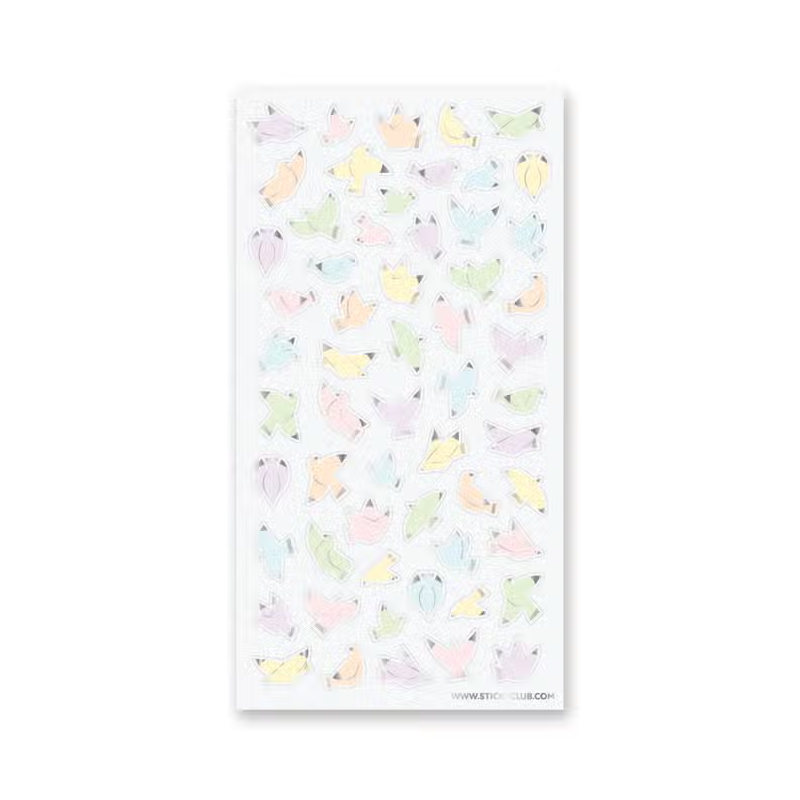 STOCK - STICKII - FEUILLE DE STICKERS "Little Pastel Birds"
