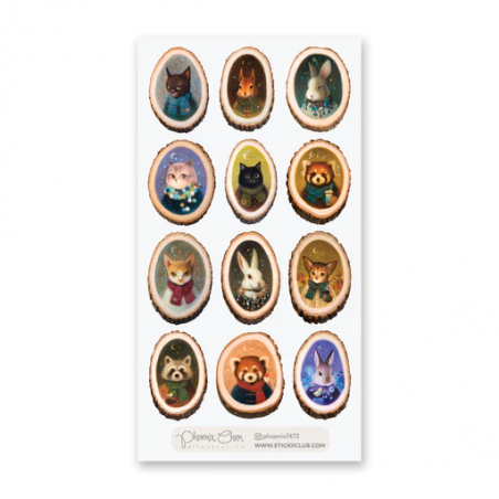 STOCK - STICKII - FEUILLE DE STICKERS " COZY WINTER CRITTERS "