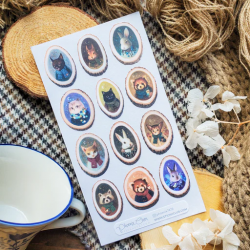 STOCK - STICKII - FEUILLE DE STICKERS " COZY WINTER CRITTERS "