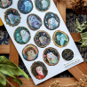 STOCK - STICKII - FEUILLE DE STICKERS " MOONLIT OWLS "
