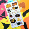 STOCK - STICKII - FEUILLE DE STICKERS "  Purrfectly Spooky  "