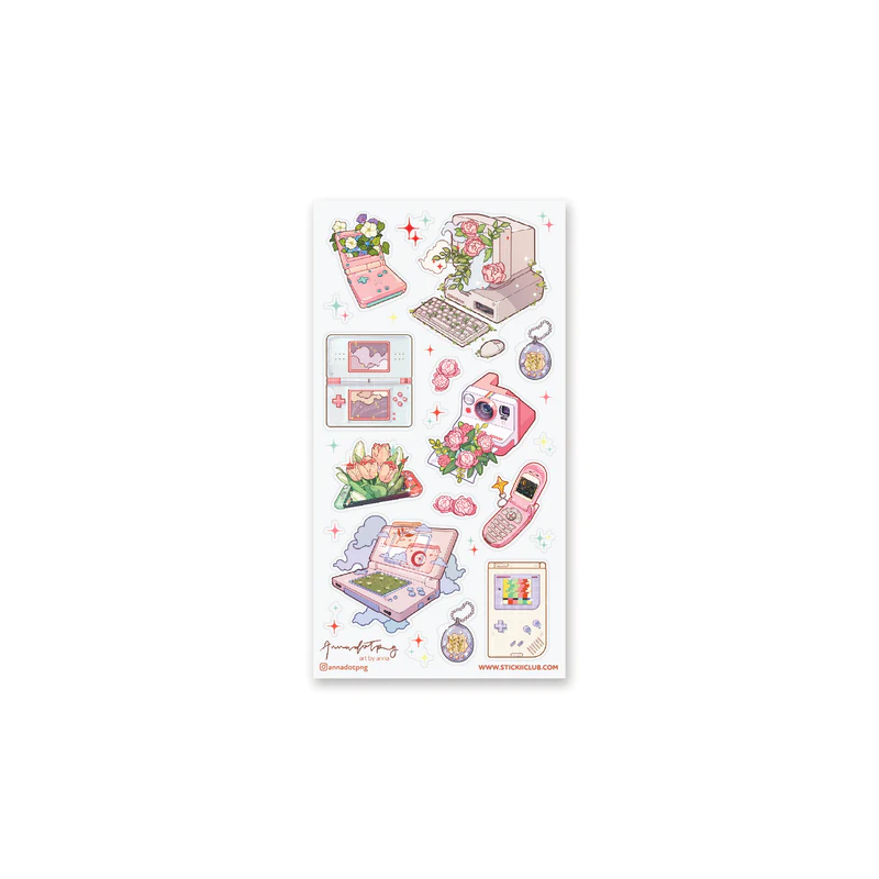 STOCK - STICKII - FEUILLE DE STICKERS "  BLOOMING TECH"