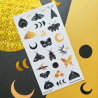STOCK - STICKII - FEUILLE DE STICKERS " MOON MOTHS "