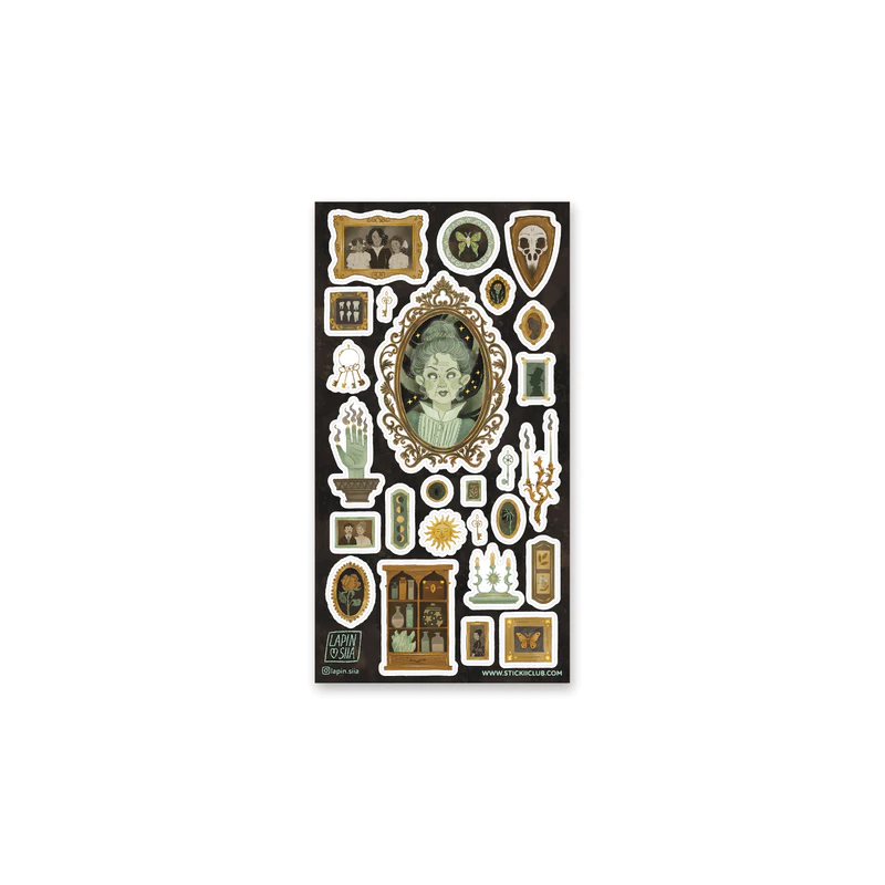 STOCK - STICKII - FEUILLE DE STICKERS "CURIOUS MEMENTO"