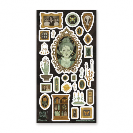 STOCK - STICKII - FEUILLE DE STICKERS "CURIOUS MEMENTO"
