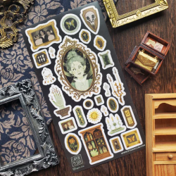 STOCK - STICKII - FEUILLE DE STICKERS "CURIOUS MEMENTO"