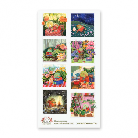 STOCK - STICKII - FEUILLE DE STICKERS "FROGTASTIC FUN"
