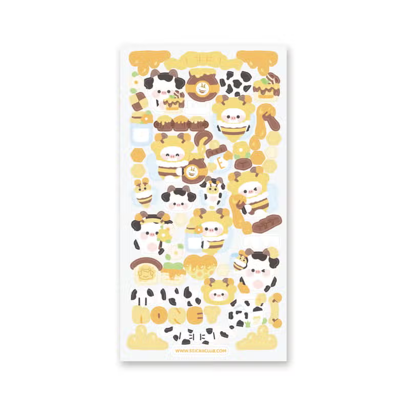 STOCK - STICKII - FEUILLE DE STICKERS "HAPPY HIVE"