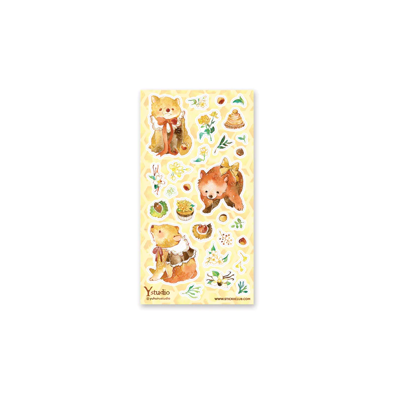 STOCK - STICKII - FEUILLE DE STICKERS "HONEY BEARS"