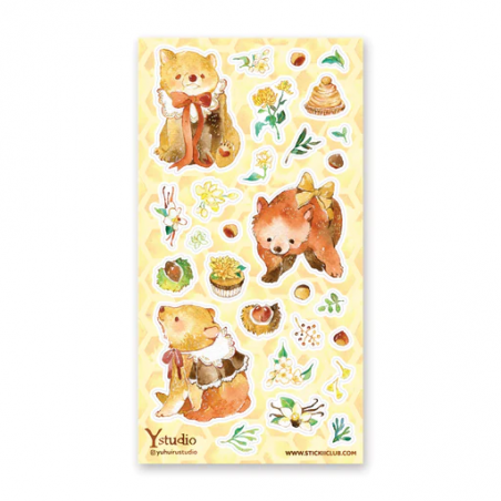 STOCK - STICKII - FEUILLE DE STICKERS "HONEY BEARS"
