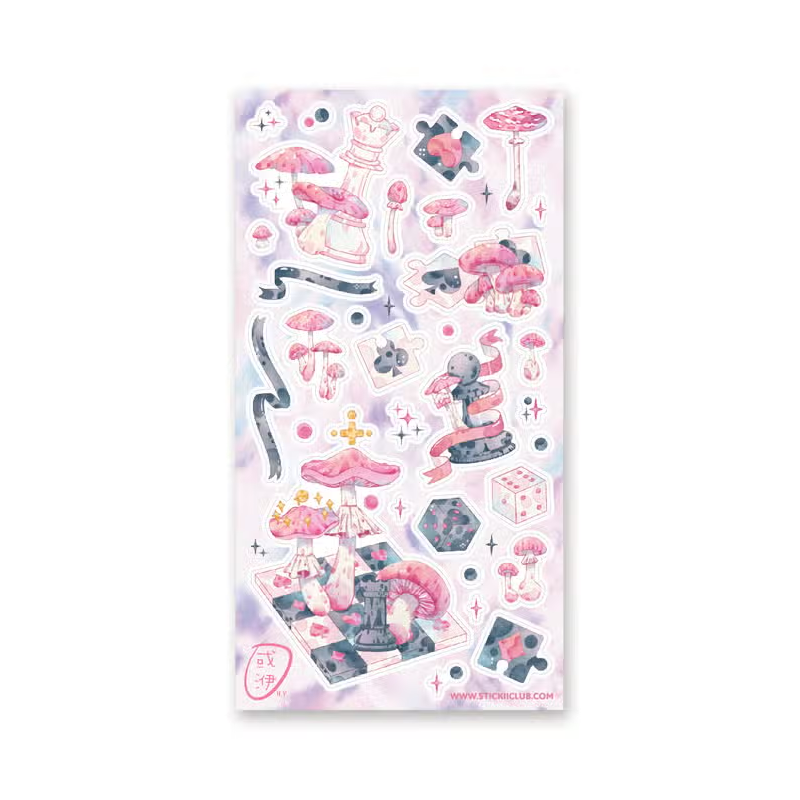 STOCK - STICKII - FEUILLE DE STICKERS "WONDERLAND GAMES"