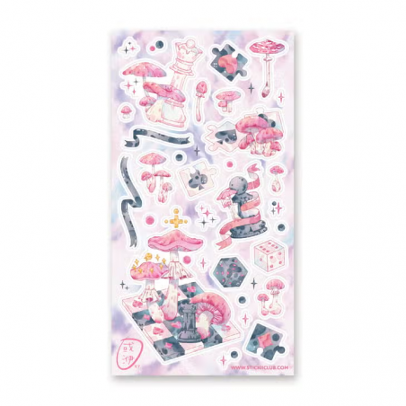 STOCK - STICKII - FEUILLE DE STICKERS "WONDERLAND GAMES"