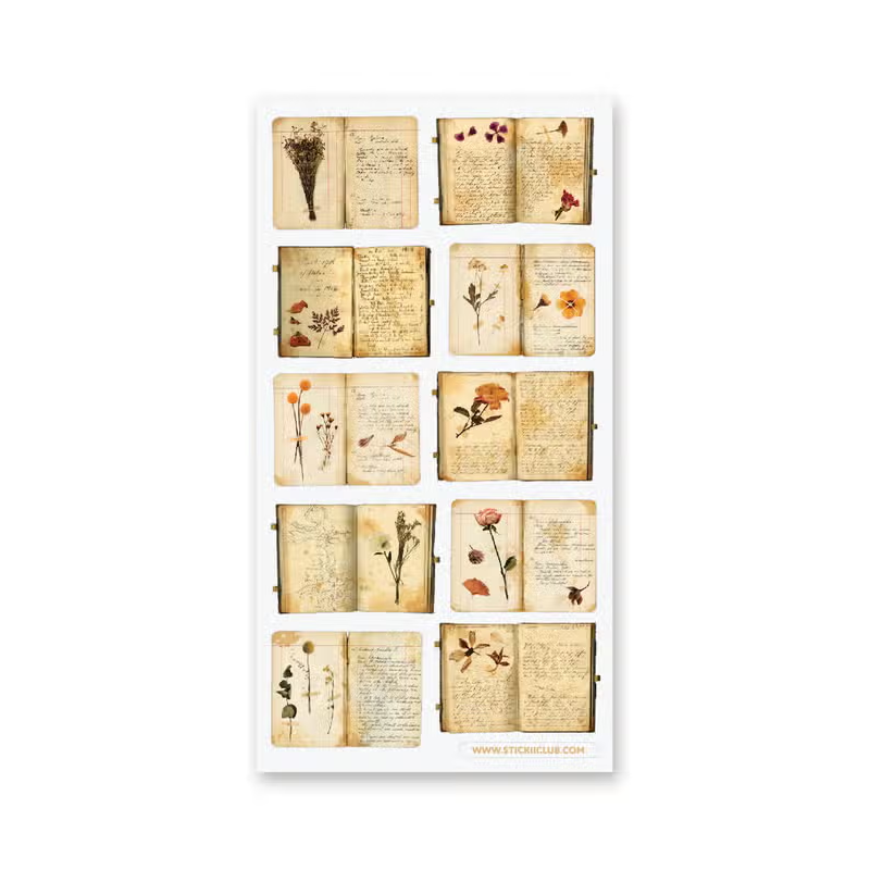 STOCK - STICKII - FEUILLE DE STICKERS " BOTANICAL STUDY"