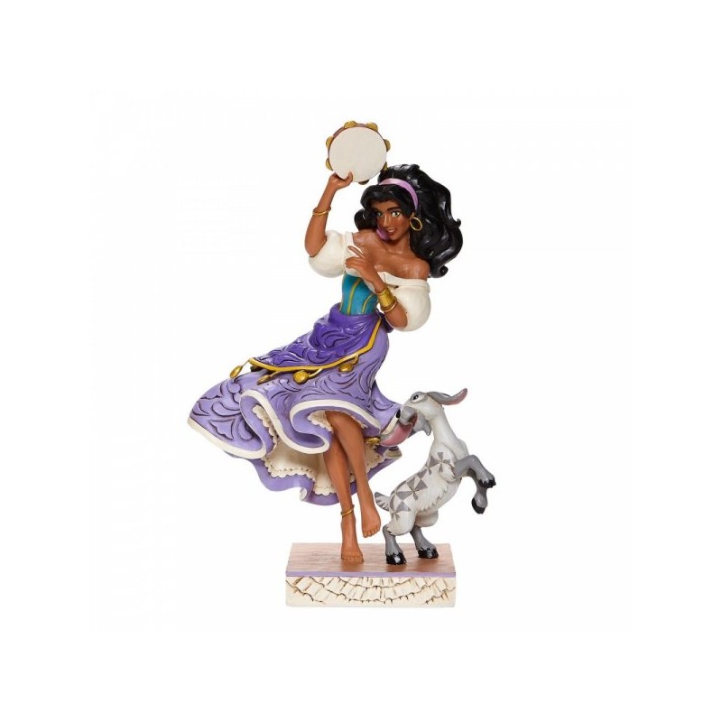 STOCK - ENESCO - DISNEY TRADITIONS - Twirling Tambourine Player - Esmeralda and Djali Figurine
