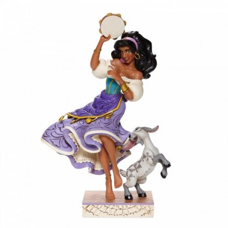 STOCK - ENESCO - DISNEY TRADITIONS - Twirling Tambourine Player - Esmeralda and Djali Figurine