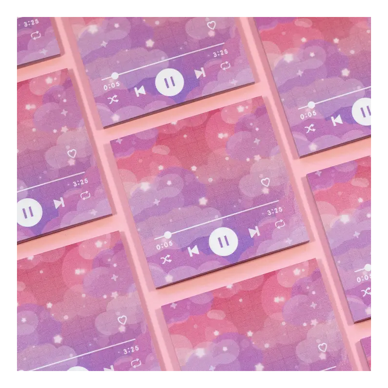 STOCK - UNICORN ECLISPE - Post-it/Sticky Note "Sunset Music Player"