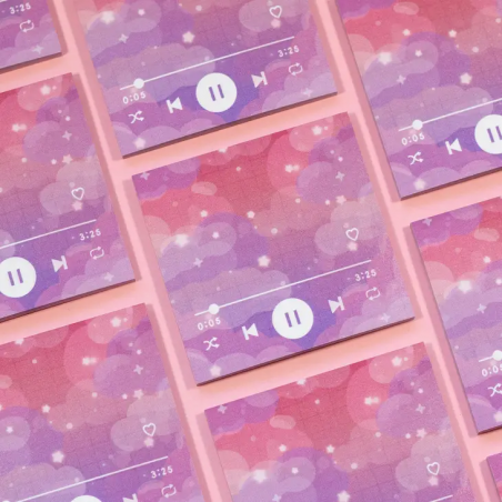 STOCK - UNICORN ECLISPE - Post-it/Sticky Note "Sunset Music Player"
