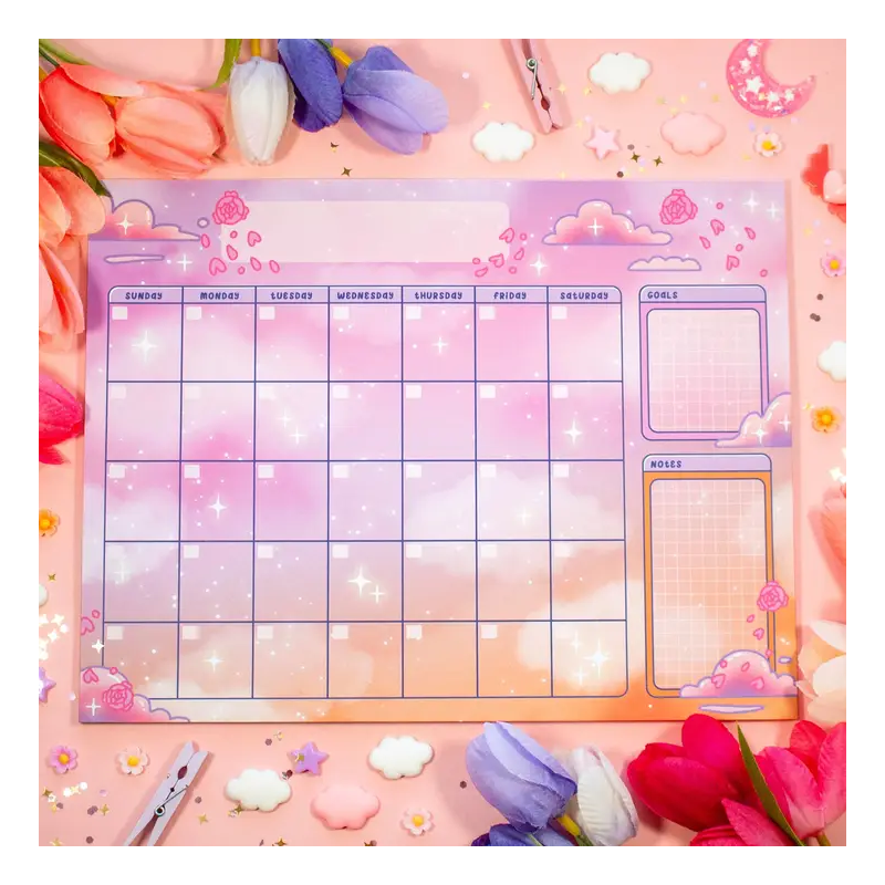 STOCK - UNICORN ECLISPE - Calendrier mensuel "Rose Sky"