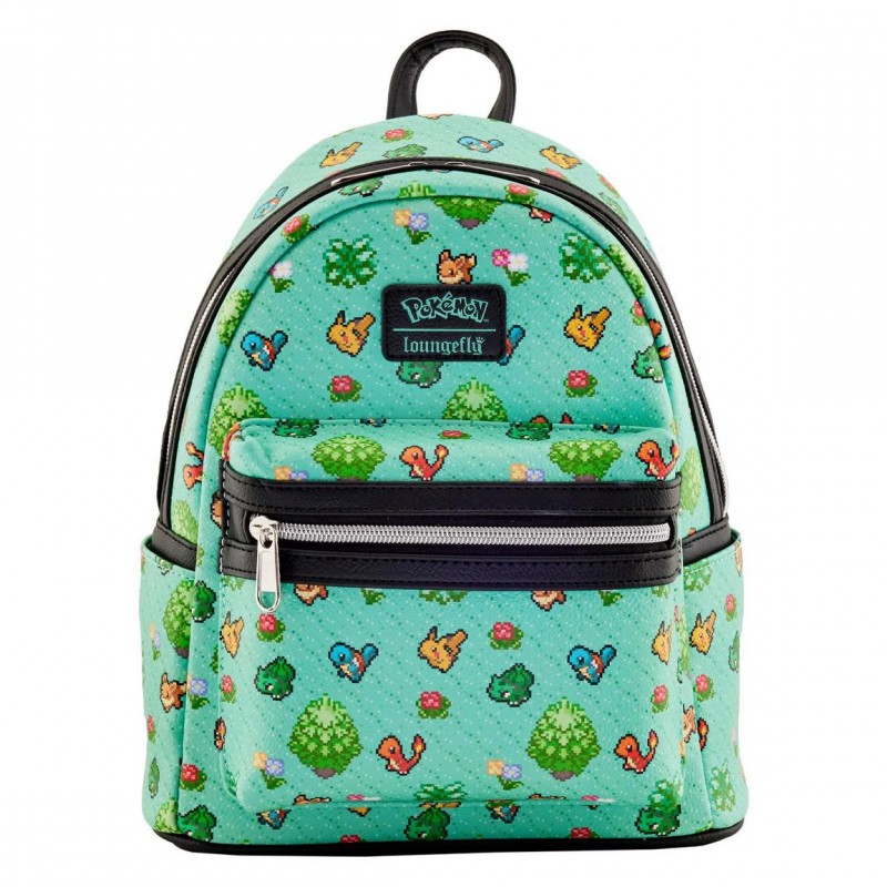 COMMANDE - IMPORT USA - Loungefly Pokemon Starter Pixel 8-Bit Mini Backpack GameStop Exclusive