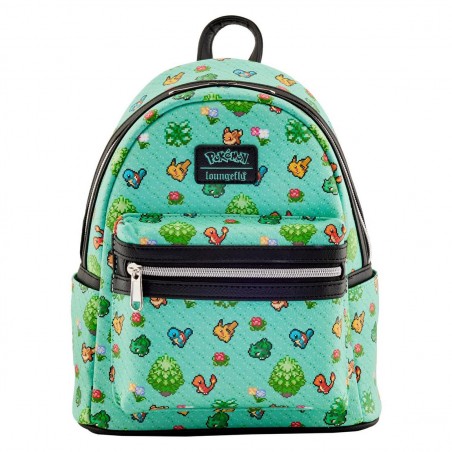 COMMANDE - IMPORT USA - Loungefly Pokemon Starter Pixel 8-Bit Mini Backpack GameStop Exclusive