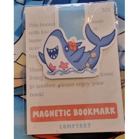 STOCK - LOMPYART - Marque-page Magnetique Requin