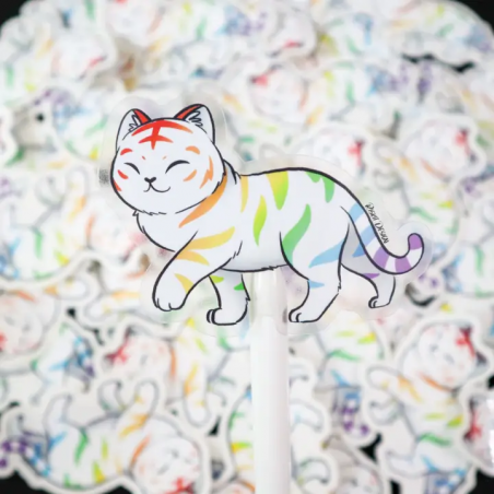 STOCK - RISKIT DESIGN - Vinyl Stickers RAINBOW TIGER