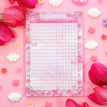STOCK - UNICORN ECLISPE - Bloc-notes Habit tracker Sakura