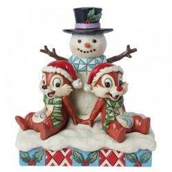 STOCK - ENESCO - DISNEY TRADITIONS - Chip n Dale Snowman Figurine