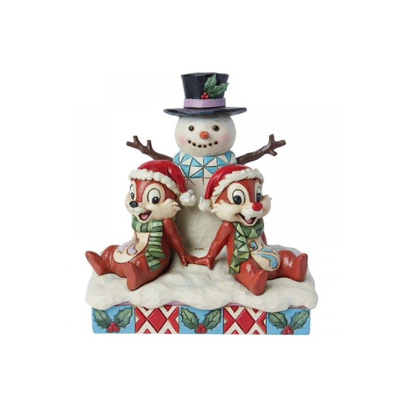 STOCK - ENESCO - DISNEY TRADITIONS - Chip n Dale Snowman Figurine