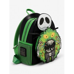 COMMANDE - IMPORT USA - Loungefly Disney The Nightmare Before Christmas Jack Skellington Wreath Glow-in-the-Dark Light-Up