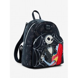 COMMANDE - IMPORT USA - Loungefly The Nightmare Before Christmas Jack & Sally Spiderweb Mini Backpack